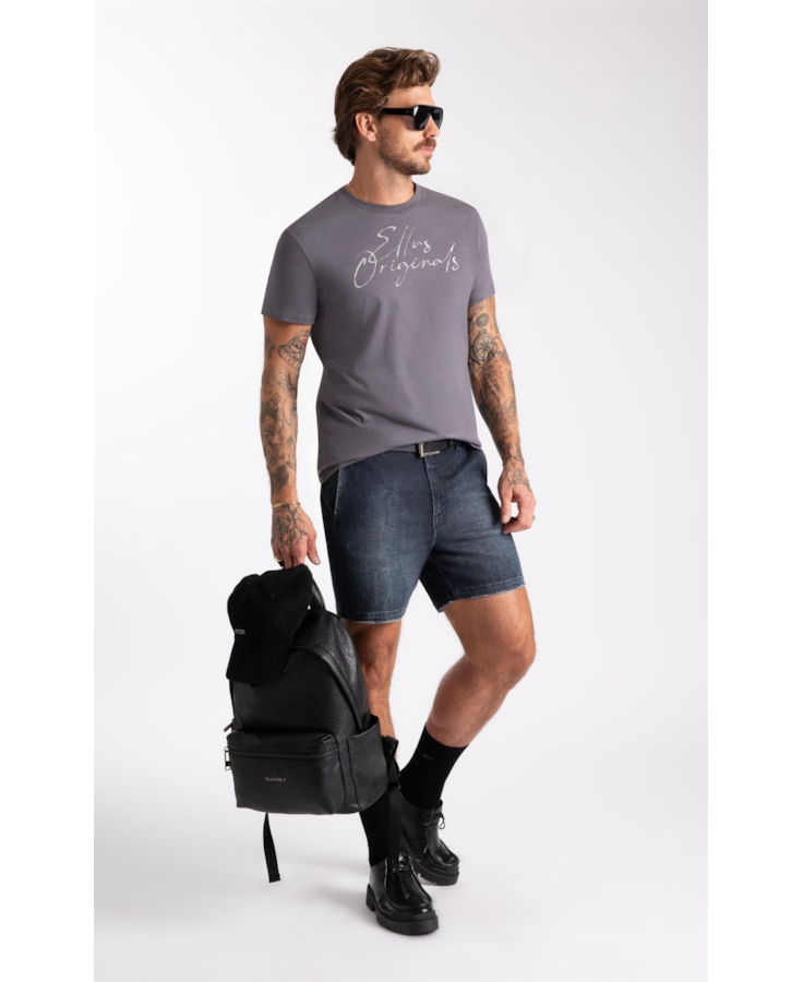 T-Shirt Cotton Fine Ellus Originals Classic Cinza Medio