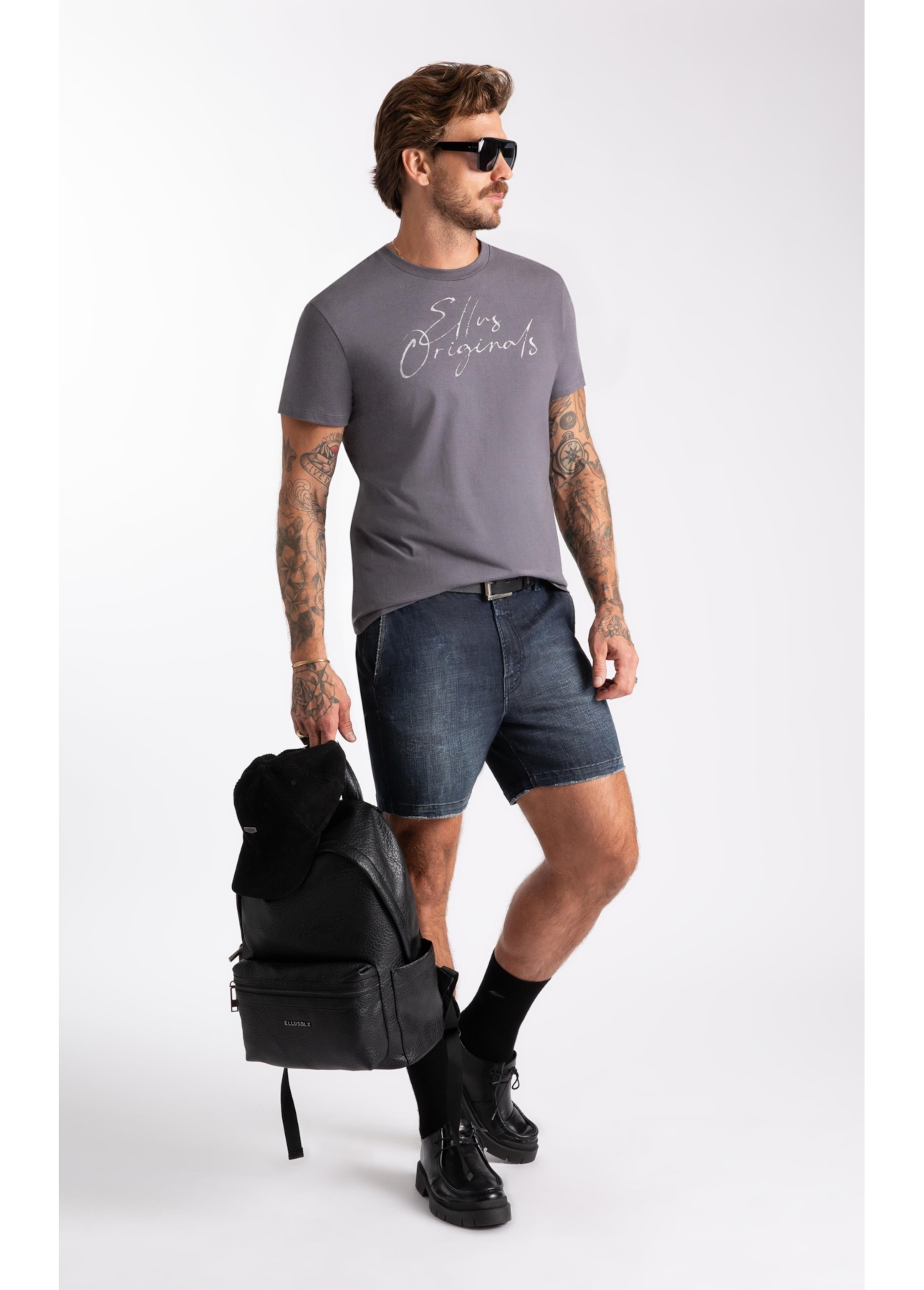 T-Shirt Cotton Fine Ellus Originals Classic Cinza Medio