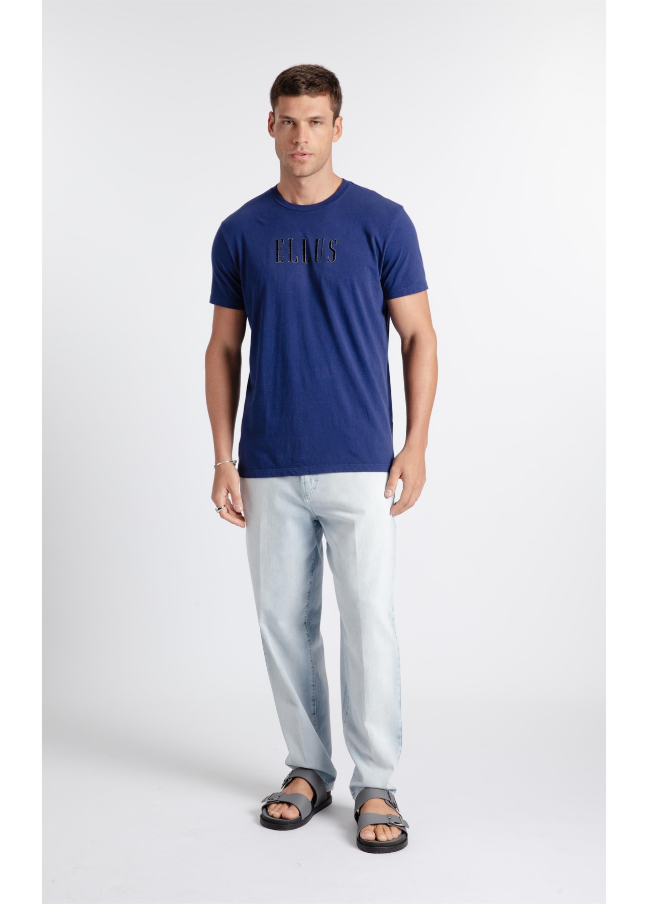 T-Shirt Cotton Fine Ellus Purple Blue