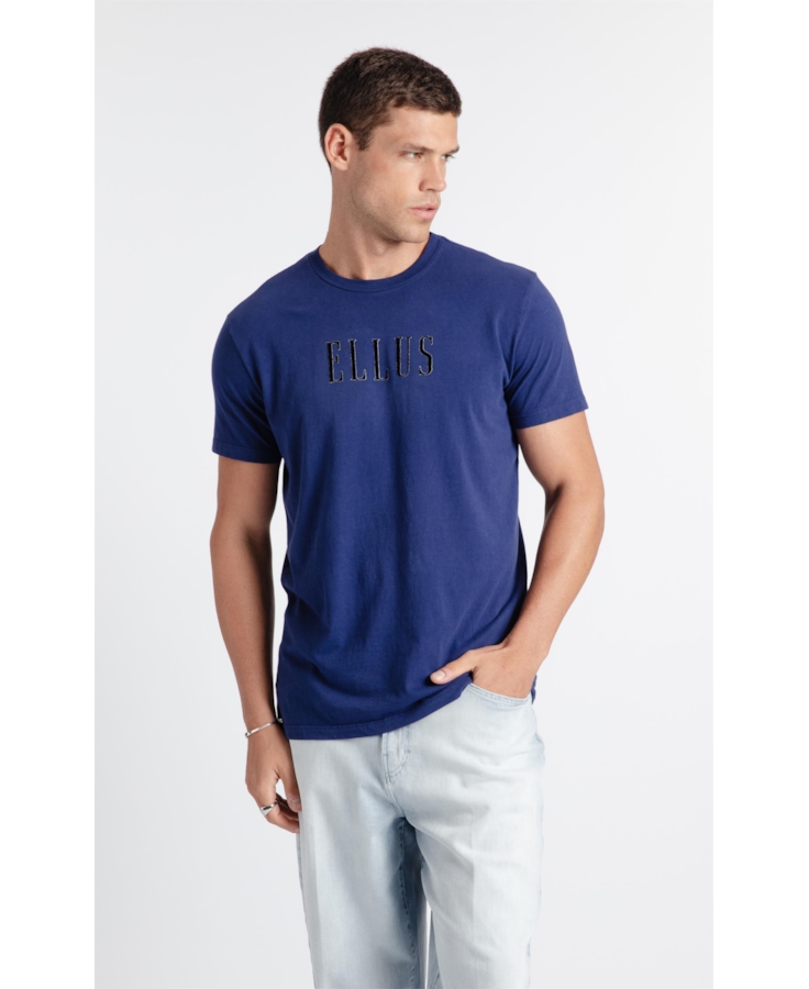 T-Shirt Cotton Fine Ellus Purple Blue