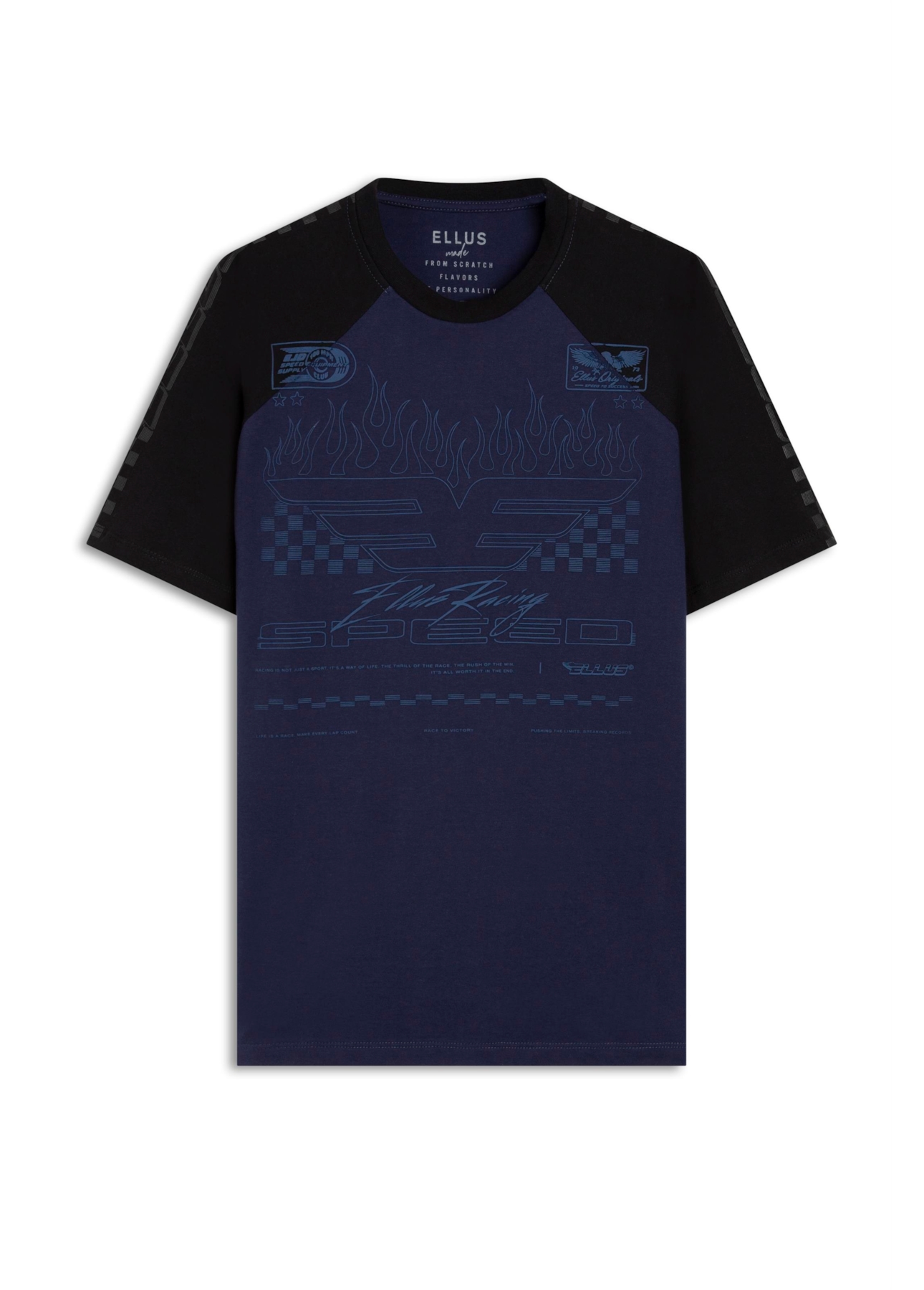 T-Shirt Cotton Fine Ellus Speed Raglan Dark Navy