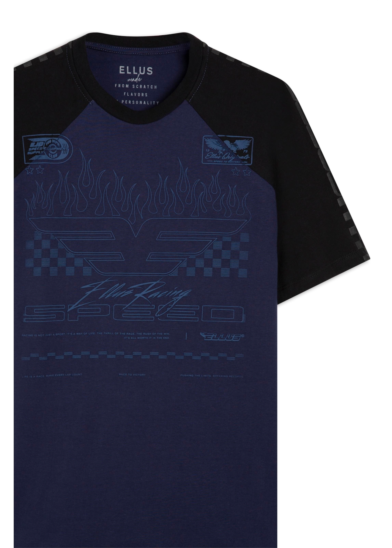 T-Shirt Cotton Fine Ellus Speed Raglan Dark Navy