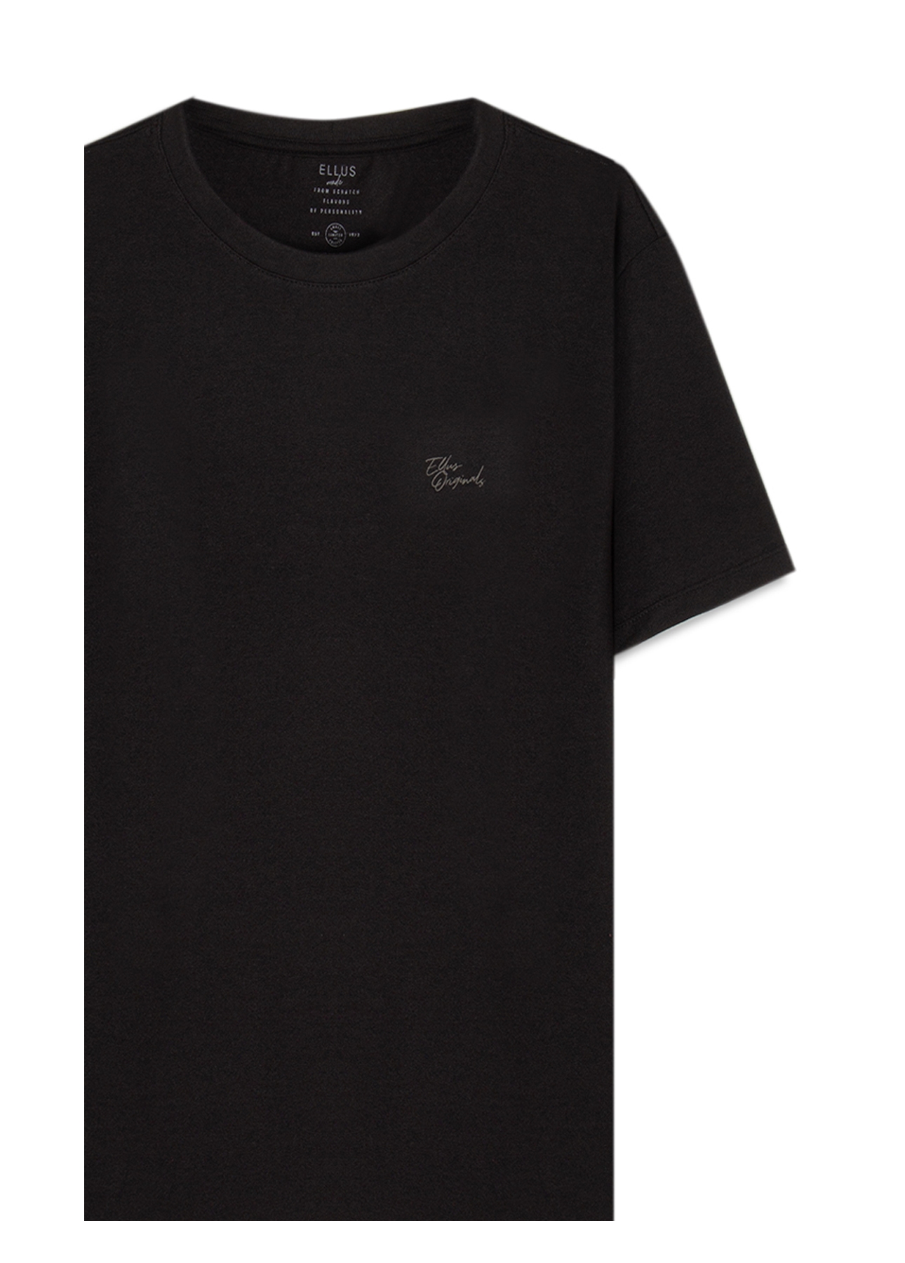T-Shirt Cotton Fine Ellus Tag Preto