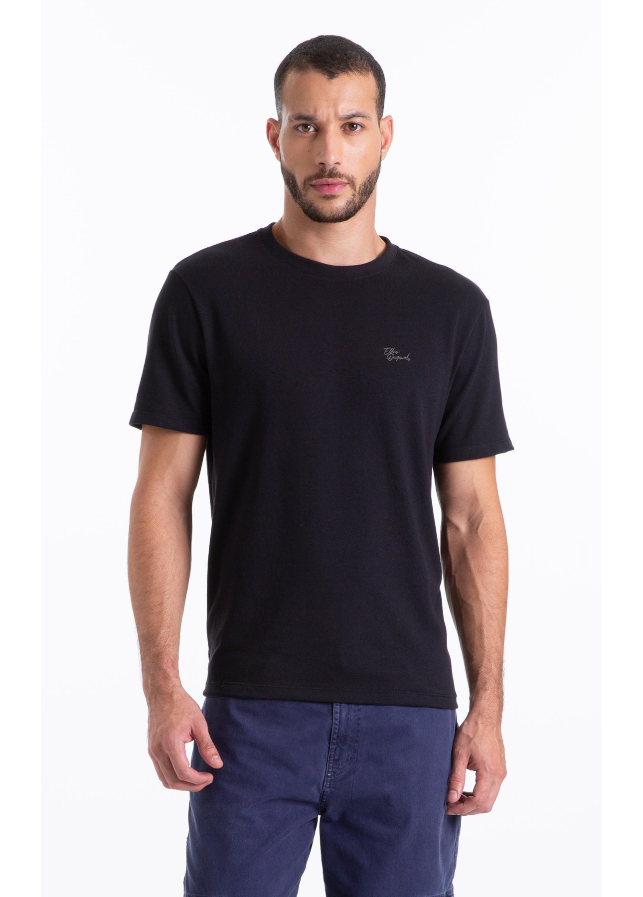 T-Shirt Cotton Fine Ellus Tag Preto