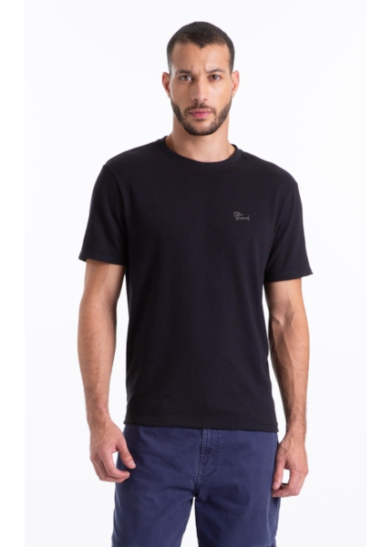 T-Shirt Cotton Fine Ellus Tag Preto