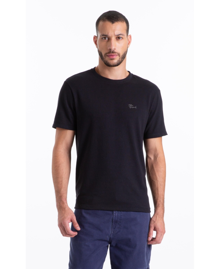 T-Shirt Cotton Fine Ellus Tag Preto