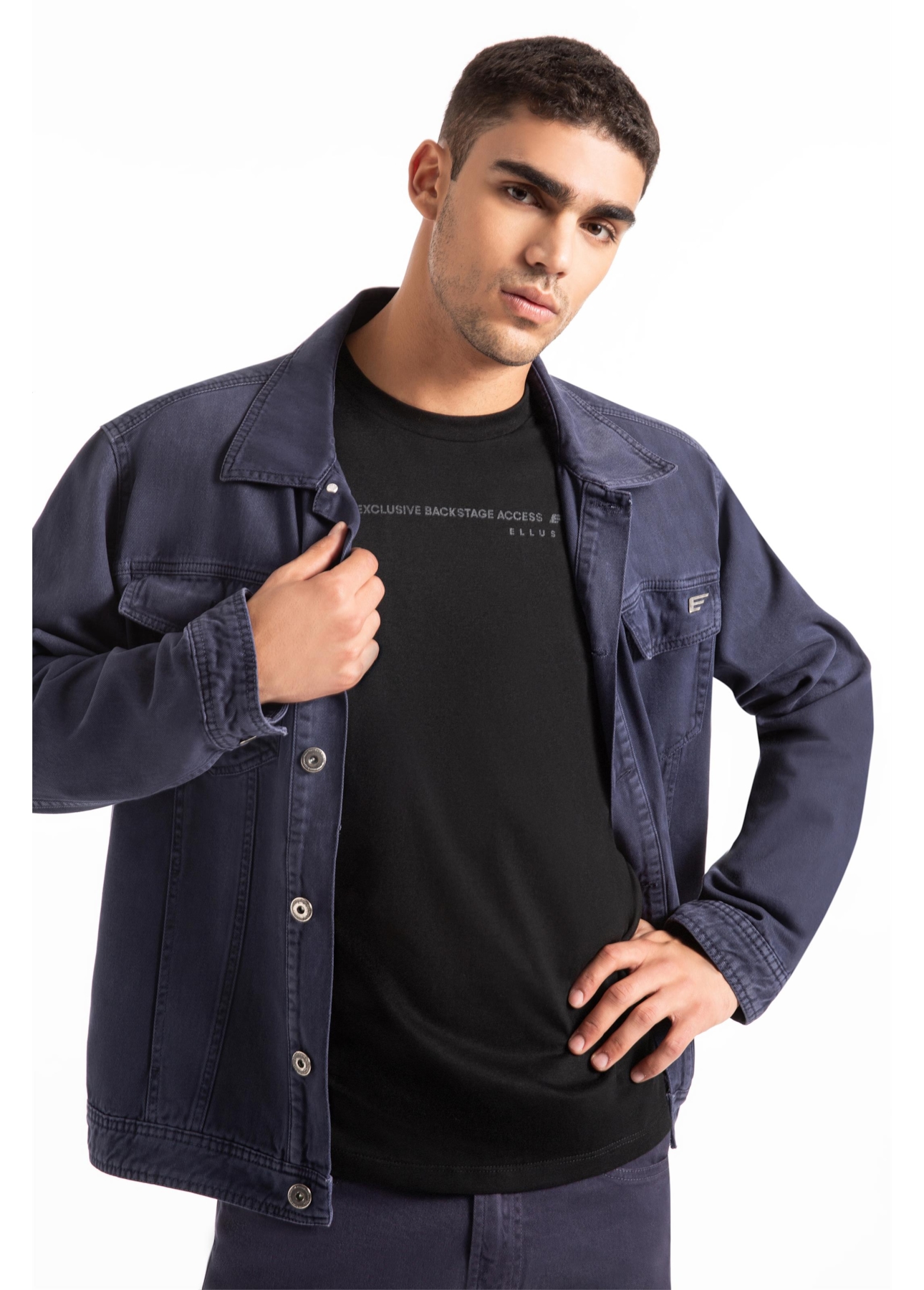 T-Shirt Cotton Fine Exclusive Ellus Classic Mc Preto