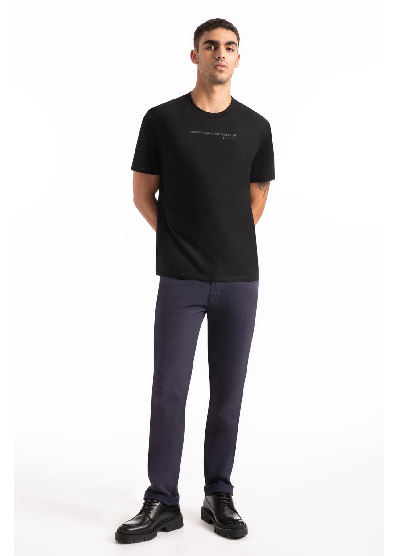 T-Shirt Cotton Fine Exclusive Ellus Classic Mc Preto