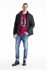 T-Shirt Cotton Fine Fearless Rock Bordeaux