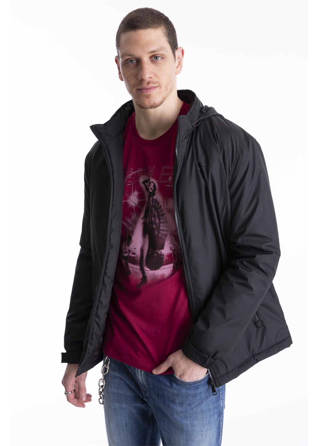 T-Shirt Cotton Fine Fearless Rock Bordeaux