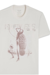 T-Shirt Cotton Fine Fearless Rock Off White