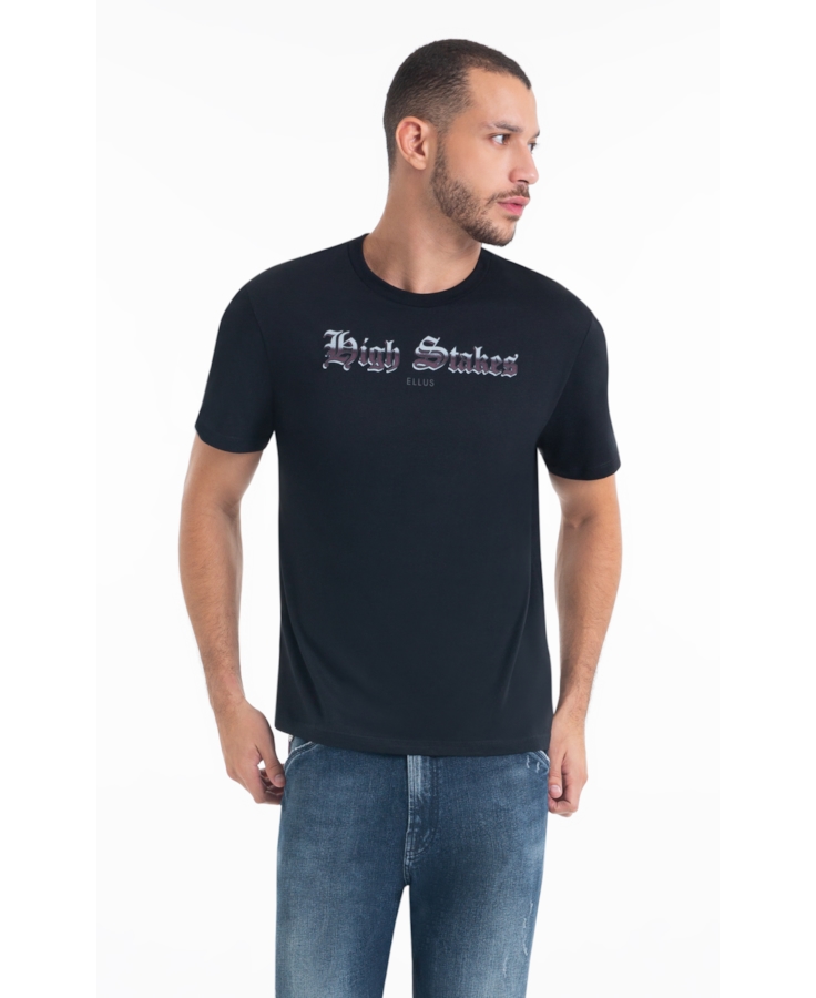 T-Shirt Cotton Fine High Stakes Preto