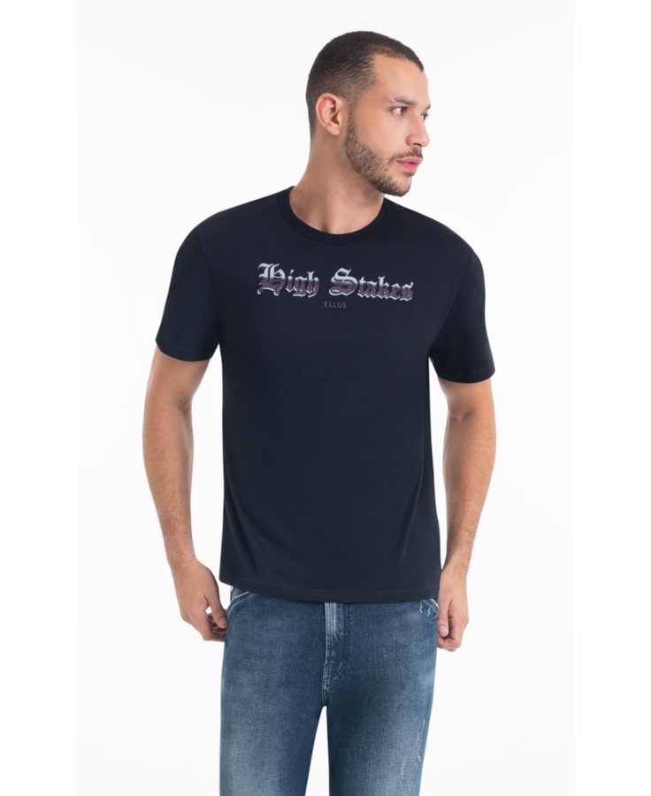 T-Shirt Cotton Fine High Stakes Preto