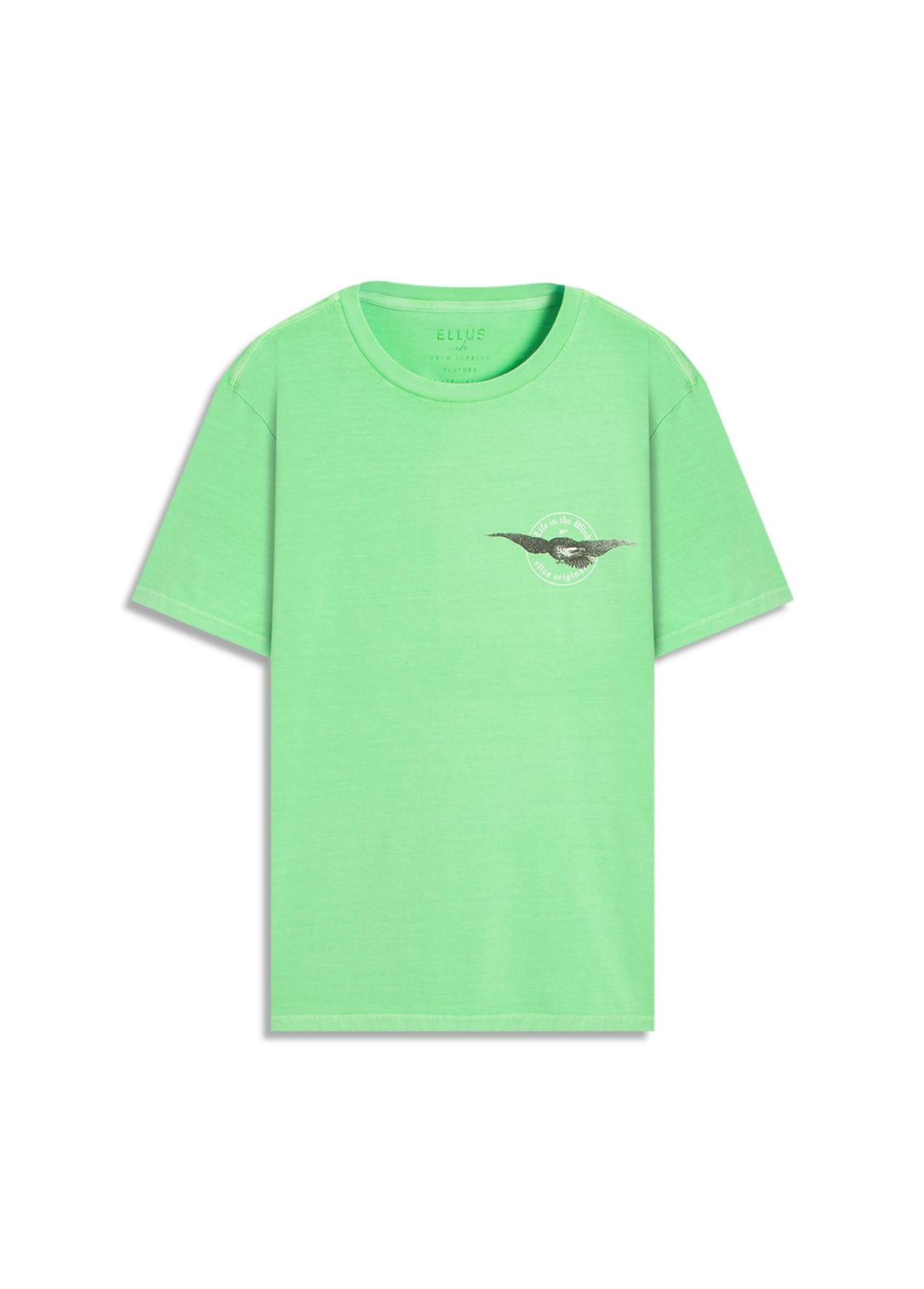 T-Shirt Cotton Fine In The Wind Verde Fluor