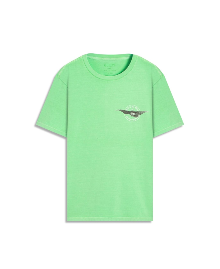 T-Shirt Cotton Fine In The Wind Verde Fluor