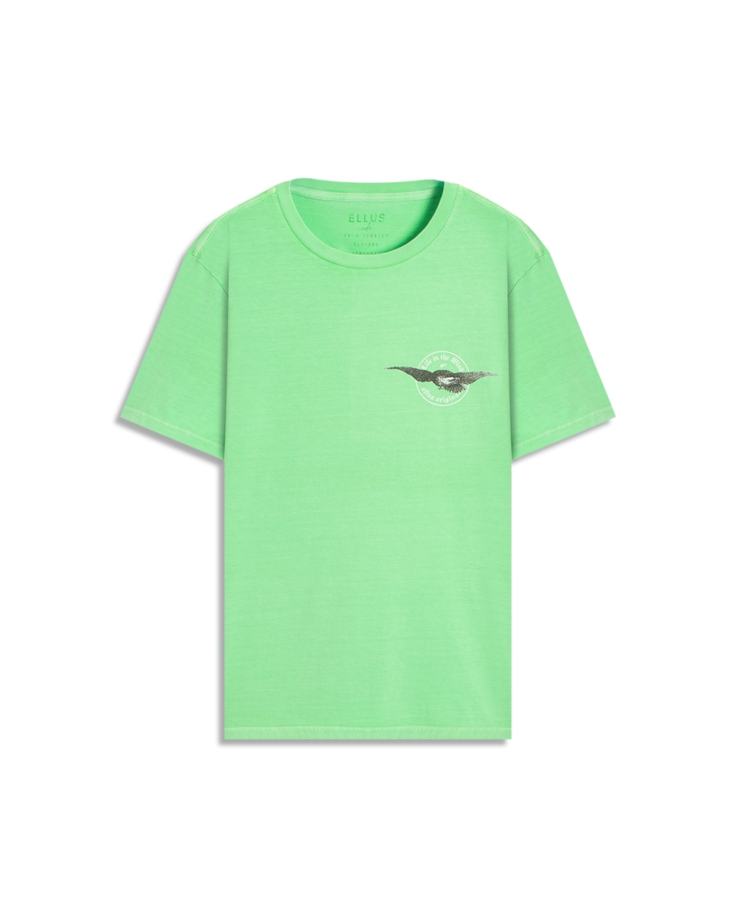 T-Shirt Cotton Fine In The Wind Verde Fluor