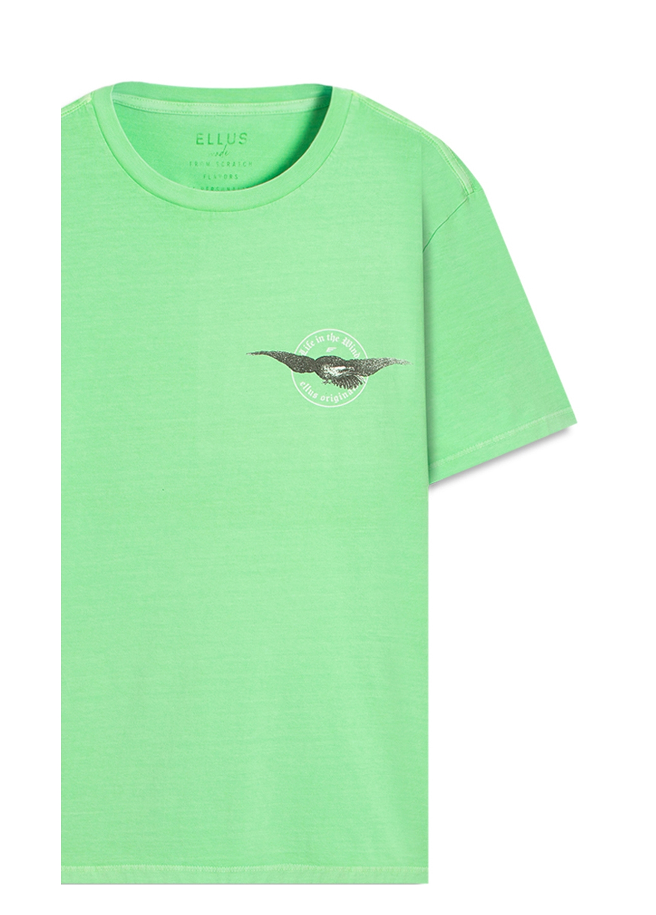 T-Shirt Cotton Fine In The Wind Verde Fluor