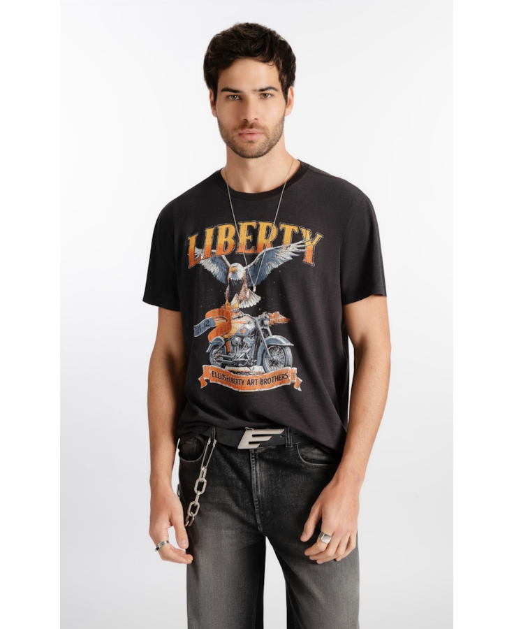 T-Shirt Cotton Fine Liberty Tour Plumbo