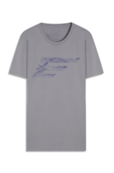 T-Shirt Cotton Fine Maxi Easa Blue Vintage