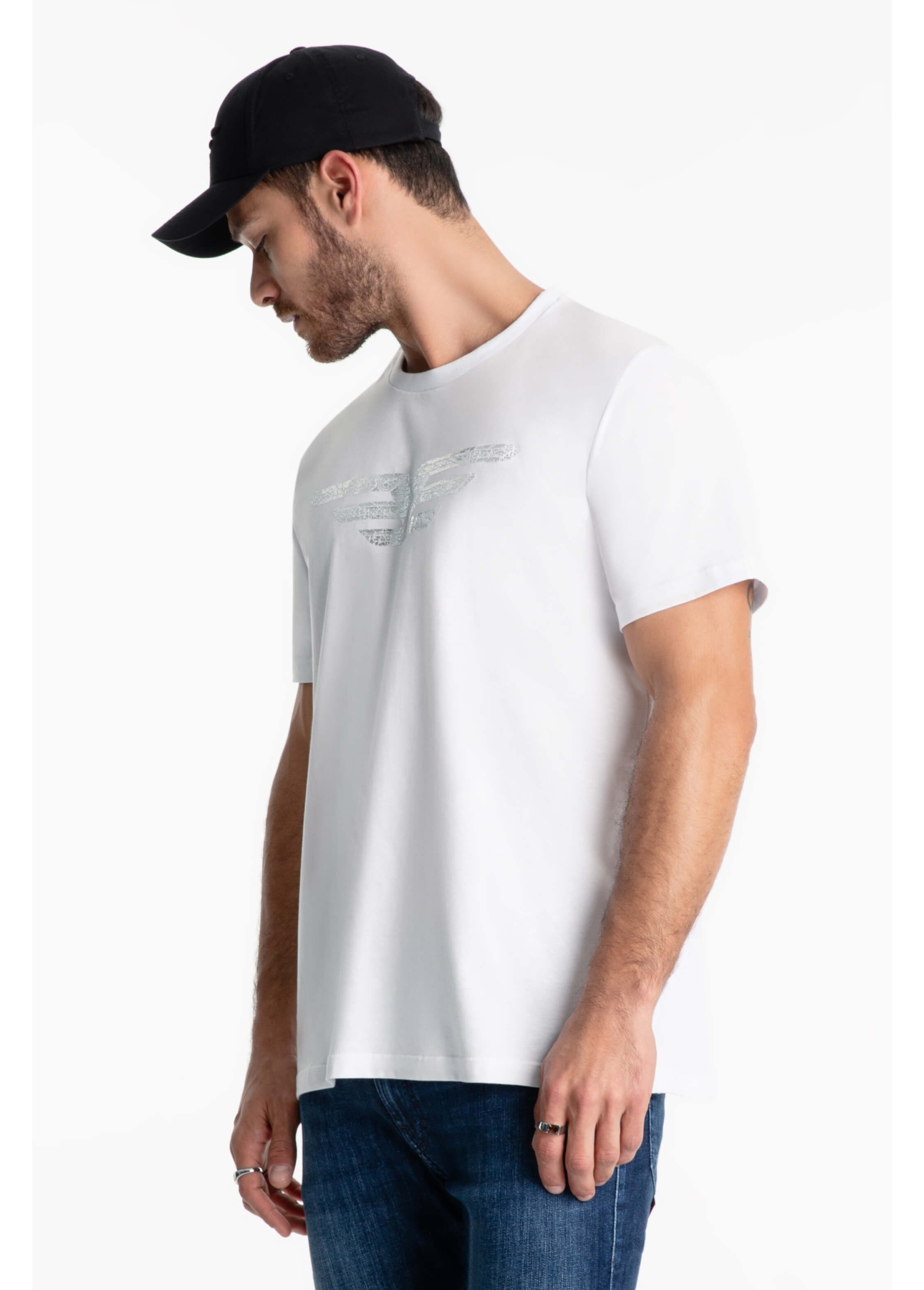 T-Shirt Cotton Fine Maxi Easa Foil Branco
