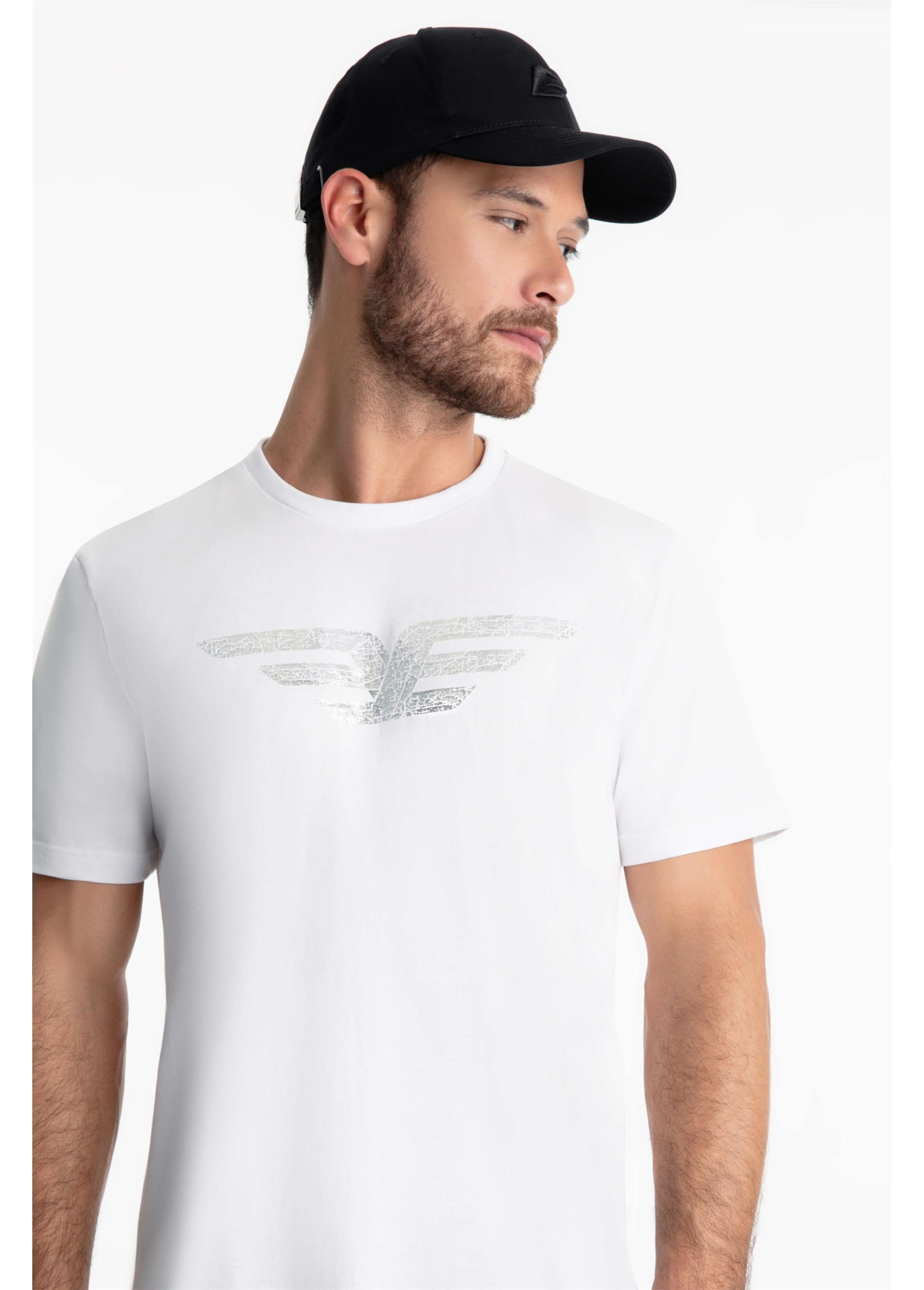 T-Shirt Cotton Fine Maxi Easa Foil Branco