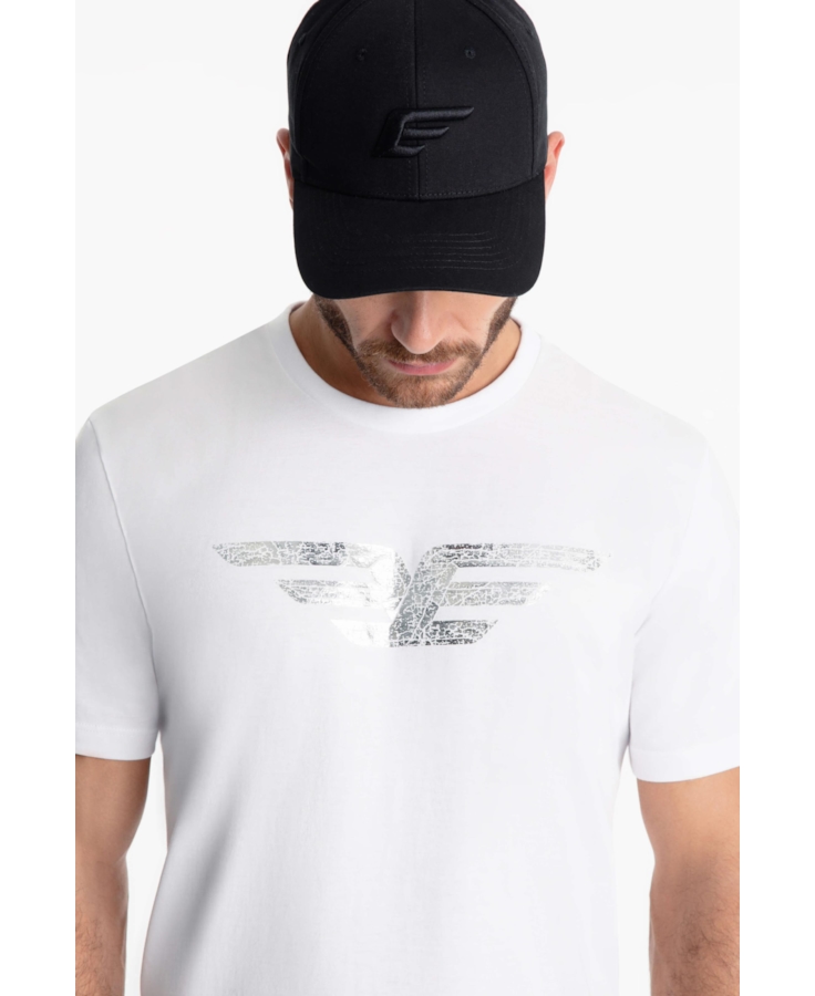 T-Shirt Cotton Fine Maxi Easa Foil Branco