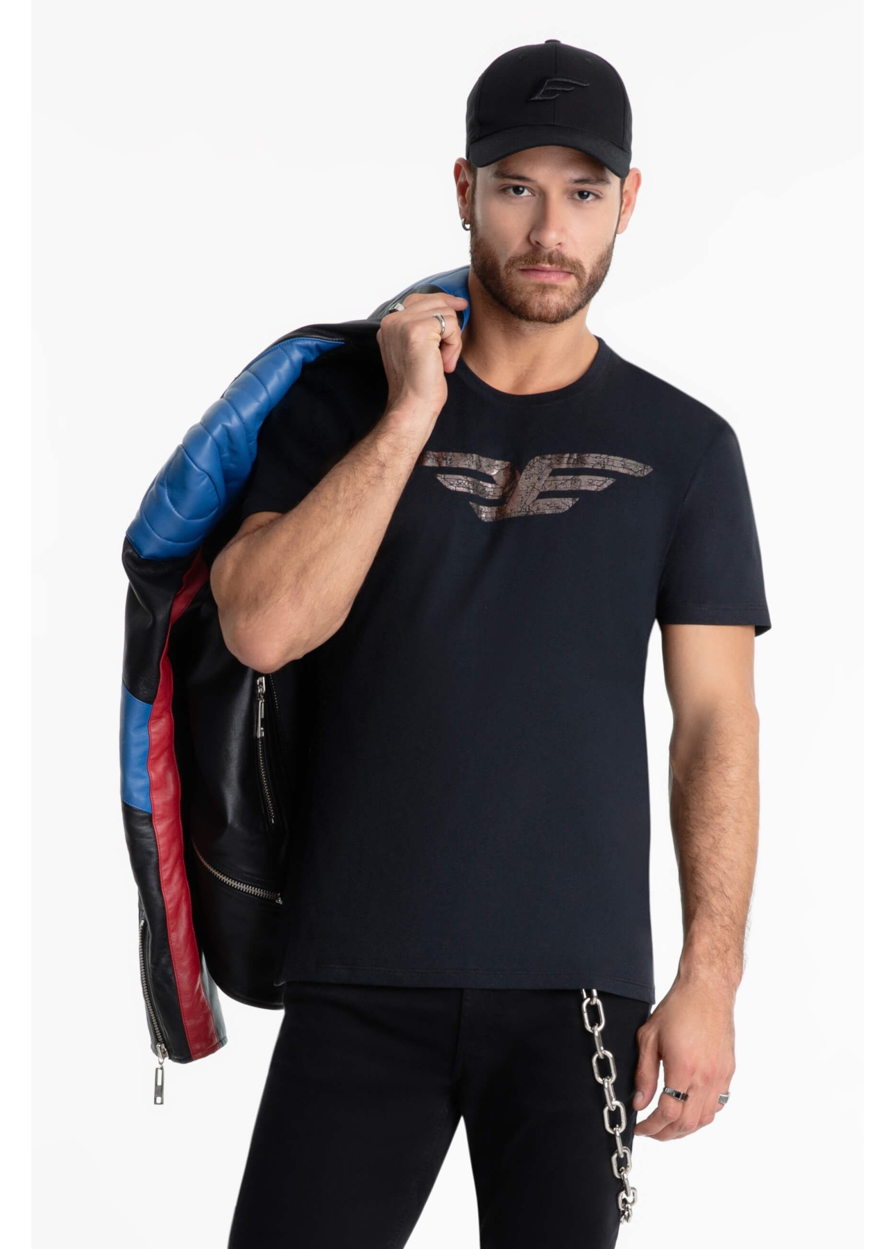 T-Shirt Cotton Fine Maxi Easa Foil Preto