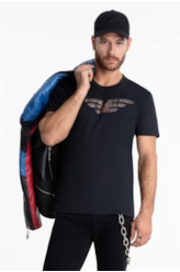 T-Shirt Cotton Fine Maxi Easa Foil Preto
