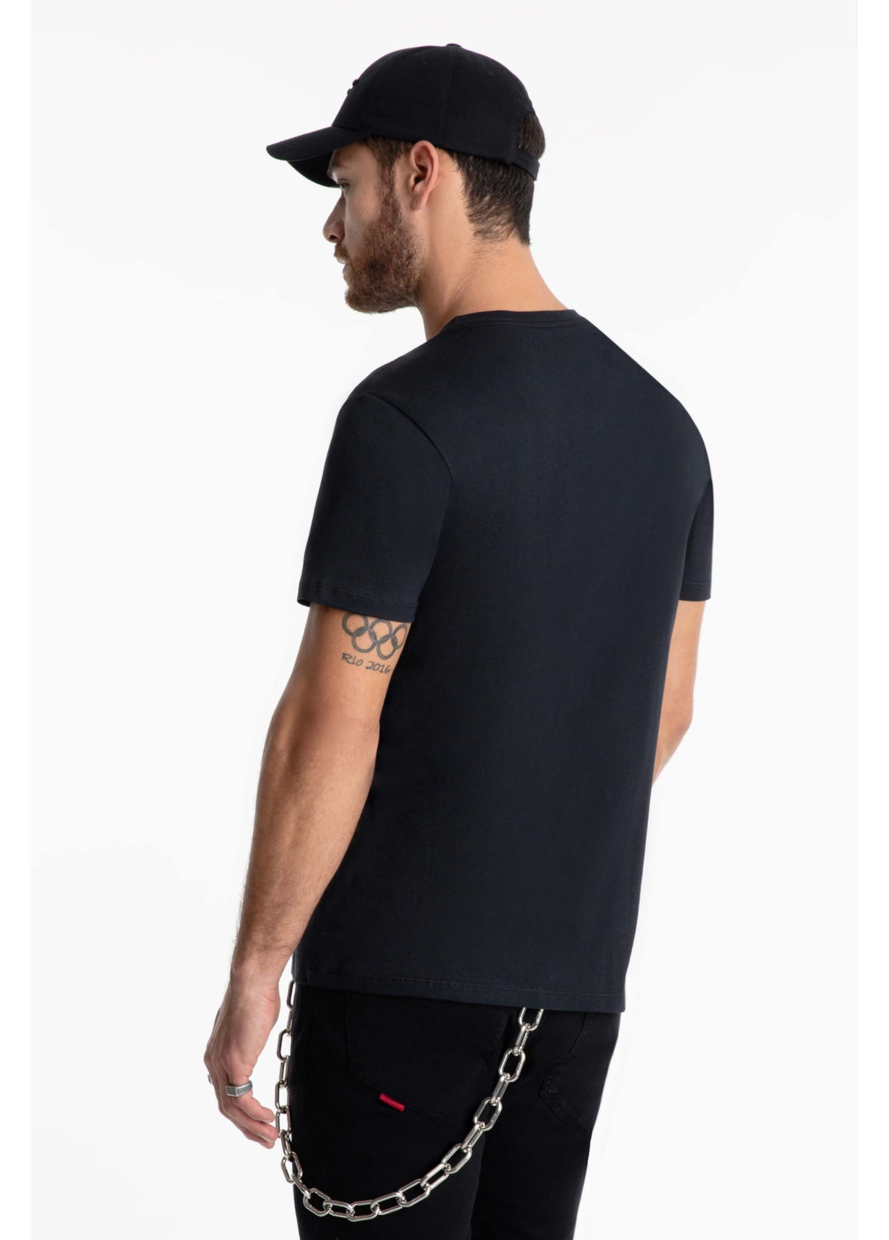 T-Shirt Cotton Fine Maxi Easa Foil Preto