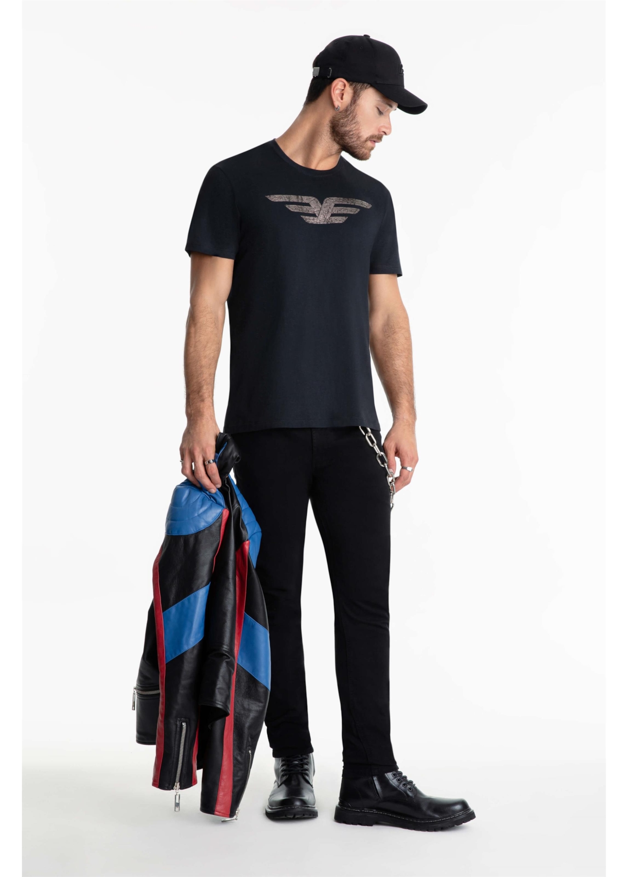 T-Shirt Cotton Fine Maxi Easa Foil Preto