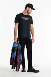 T-Shirt Cotton Fine Maxi Easa Foil Preto