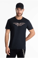 T-Shirt Cotton Fine Maxi Easa Foil Preto
