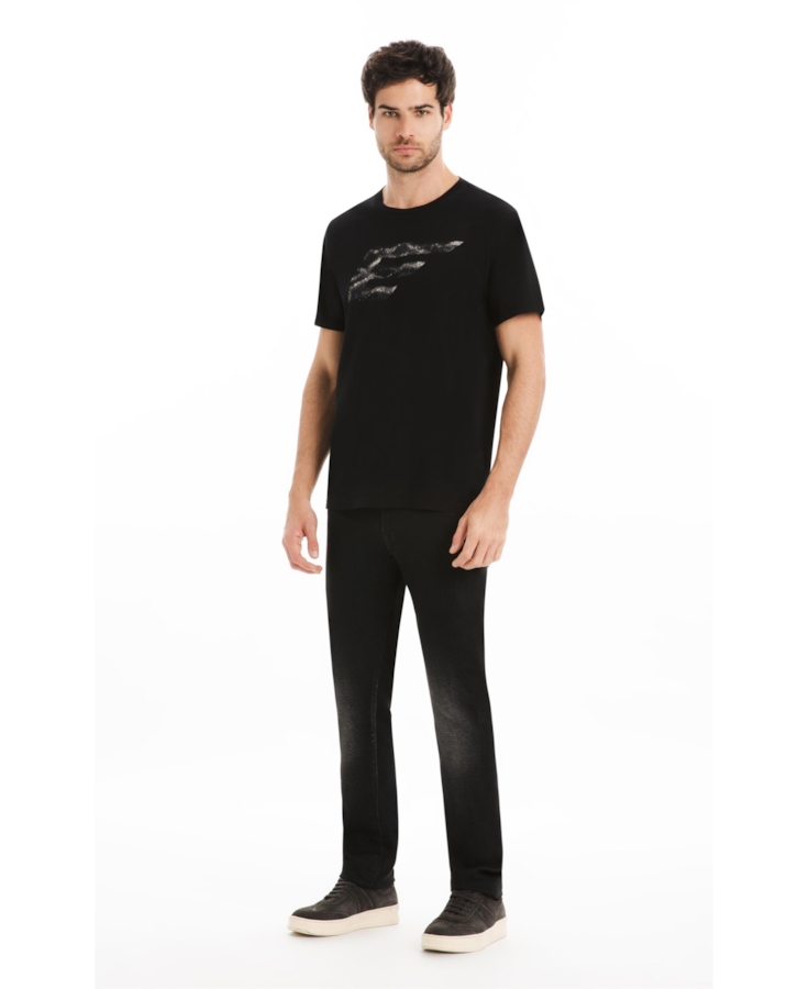 T-Shirt Cotton Fine Maxi Easa Preto