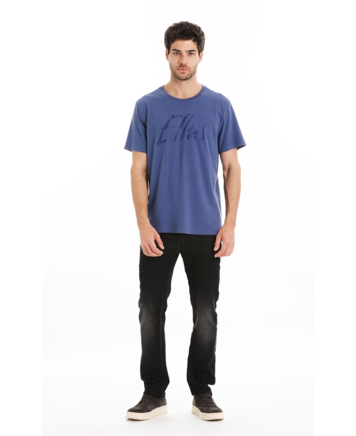 T-Shirt Cotton Fine Maxi Ellus Classic Azul Jeans