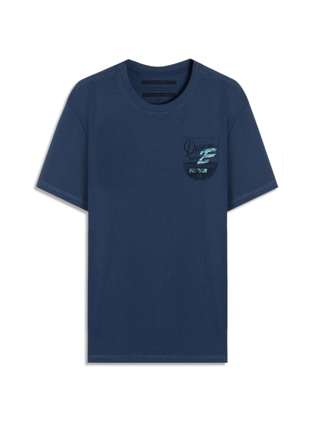 T-Shirt Cotton Fine Motorclub Azul Jeans