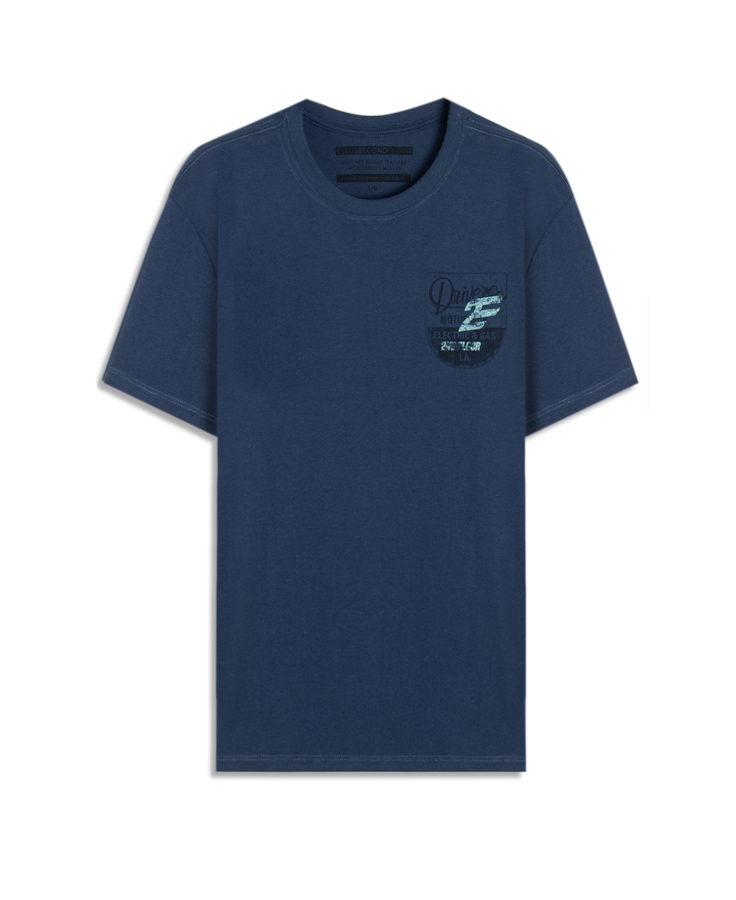 T-Shirt Cotton Fine Motorclub Azul Jeans