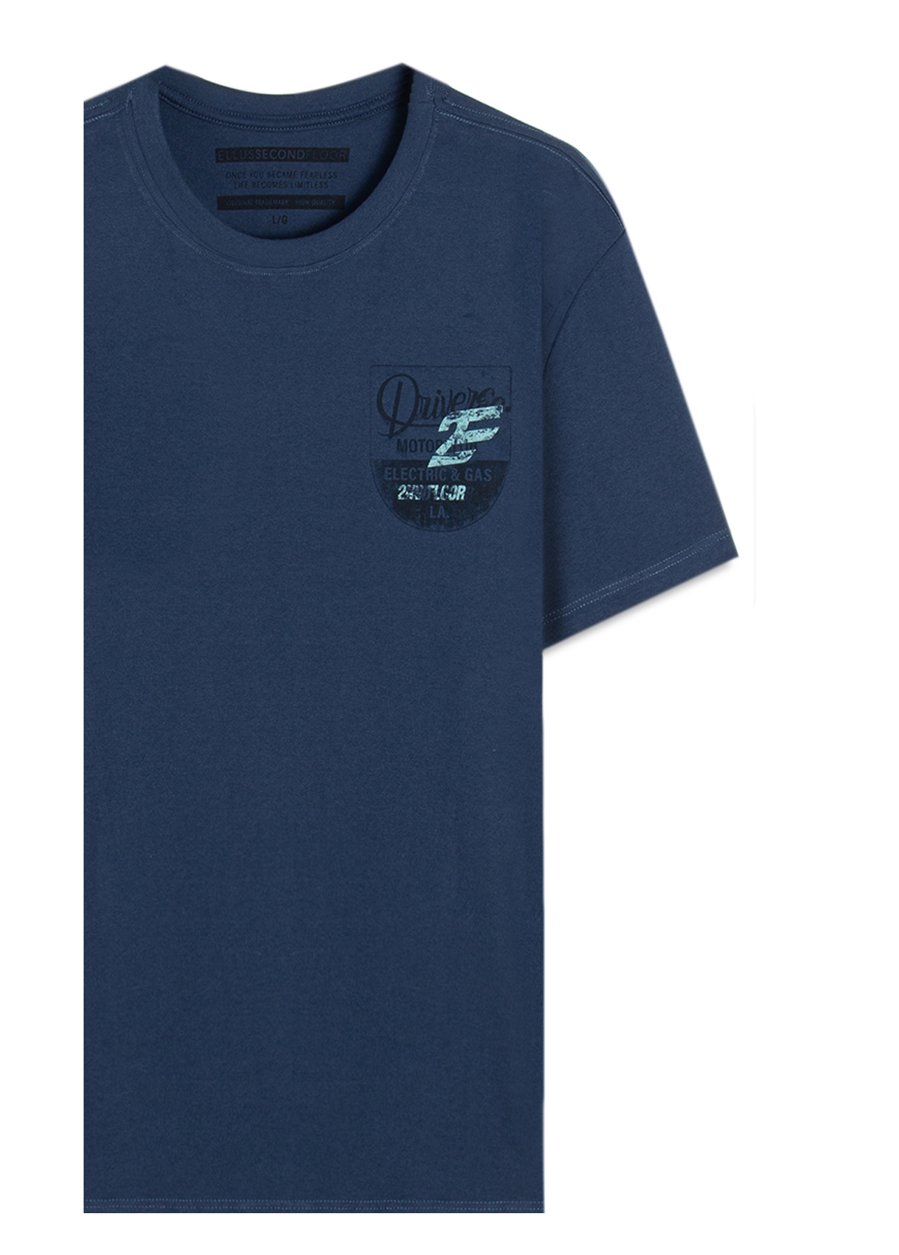 T-Shirt Cotton Fine Motorclub Azul Jeans