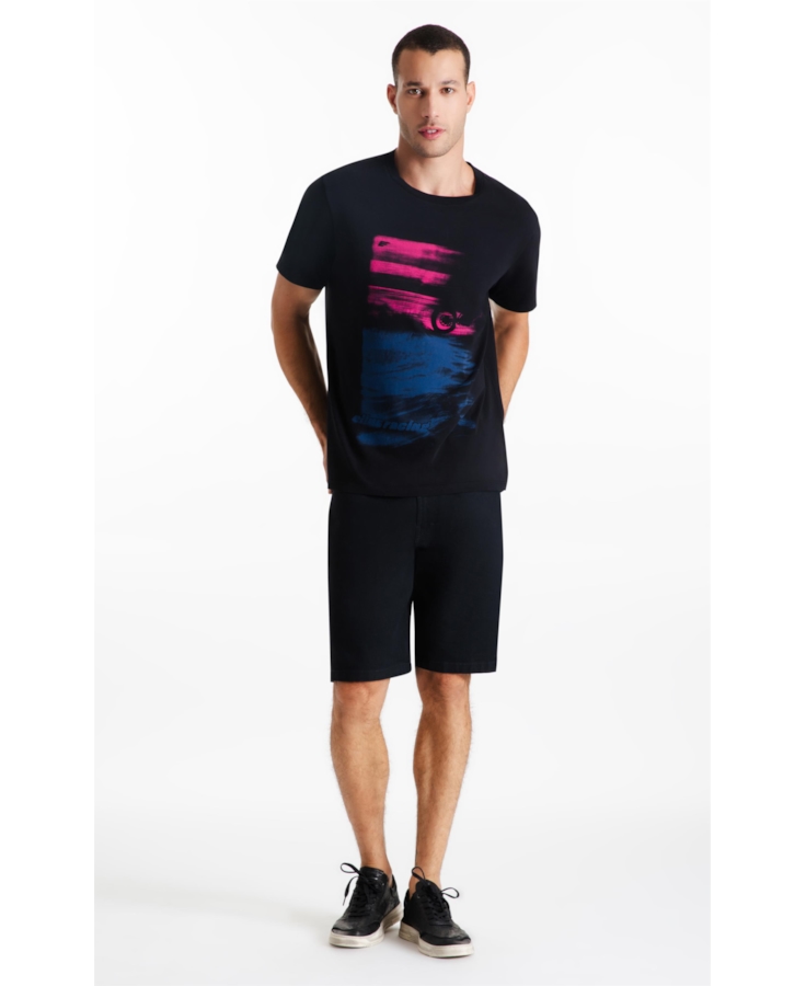 T-Shirt Cotton Fine Motorcycle Classic Preto