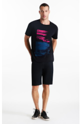 T-Shirt Cotton Fine Motorcycle Classic Preto