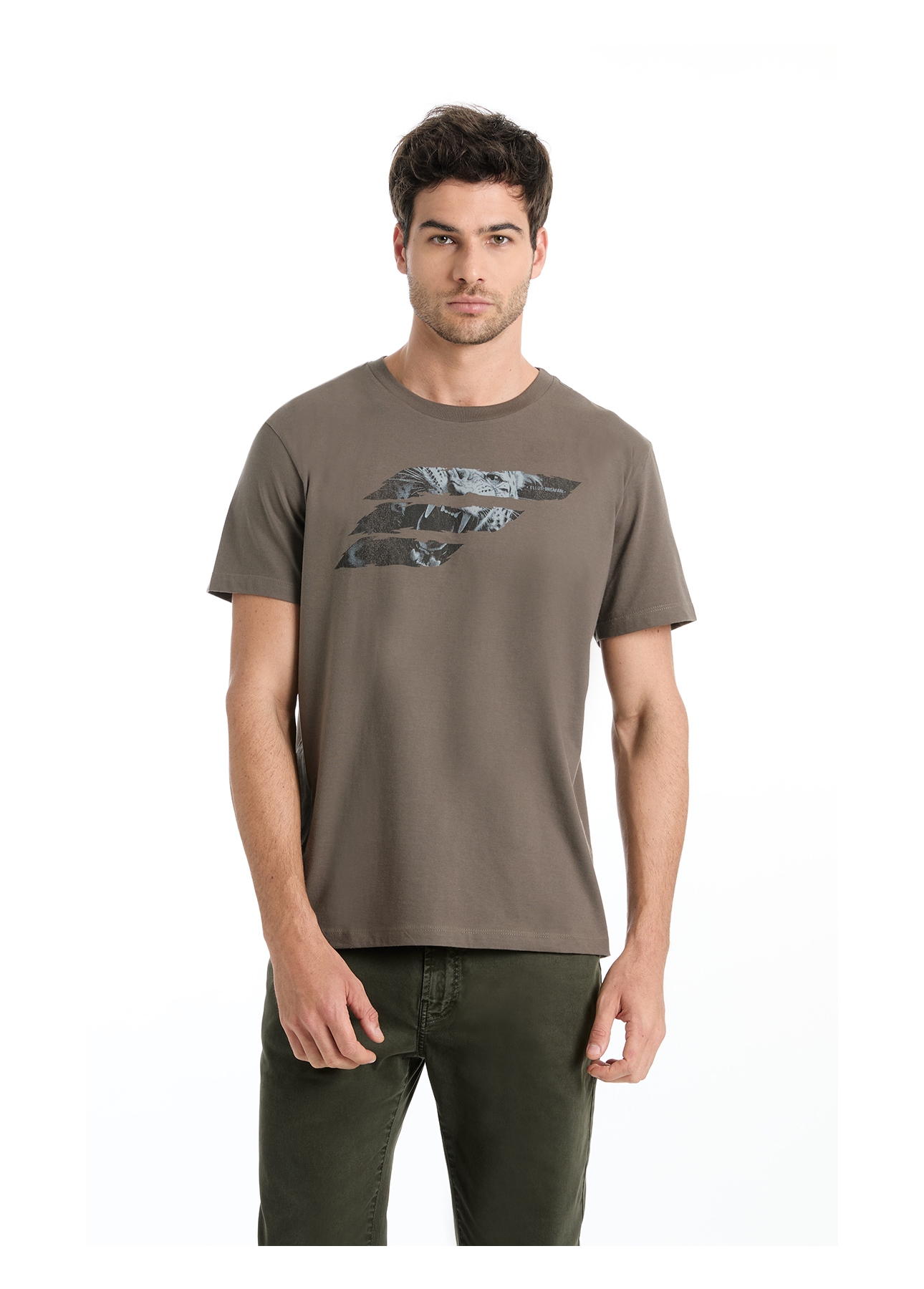 T-Shirt Cotton Fine Onçafari Easa Classic Tabaco