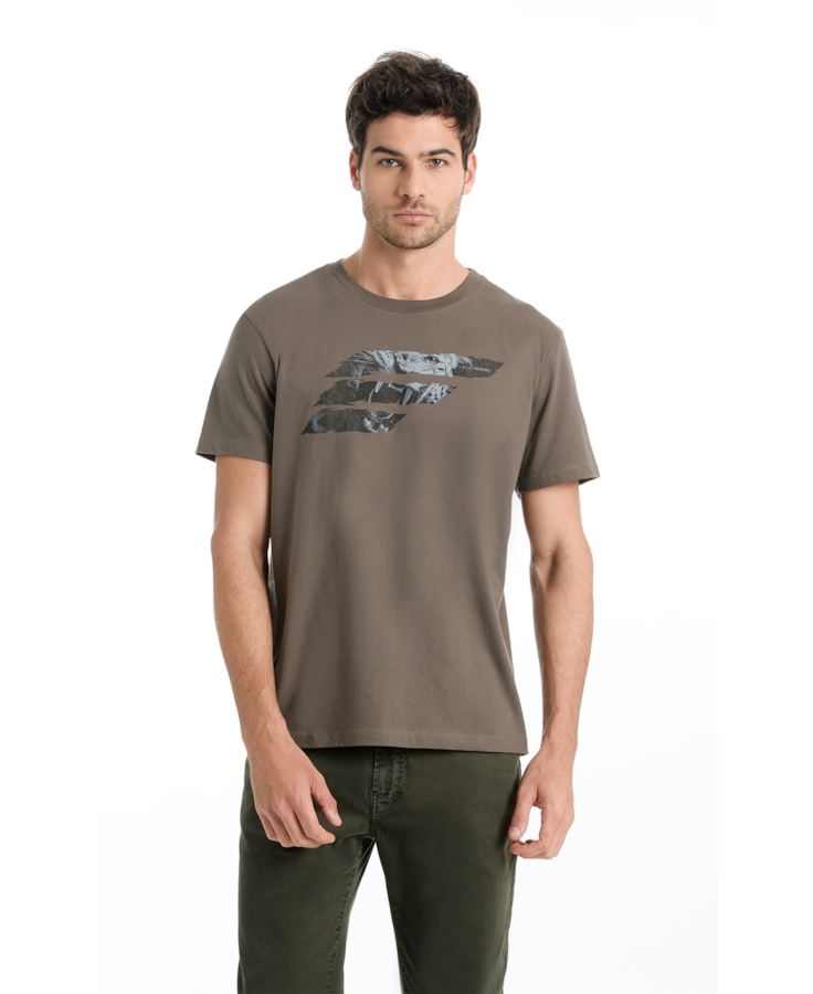 T-Shirt Cotton Fine Onçafari Easa Classic Tabaco
