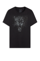 T-Shirt Cotton Fine Onçafari Shine Preto