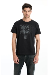 T-Shirt Cotton Fine Onçafari Shine Preto