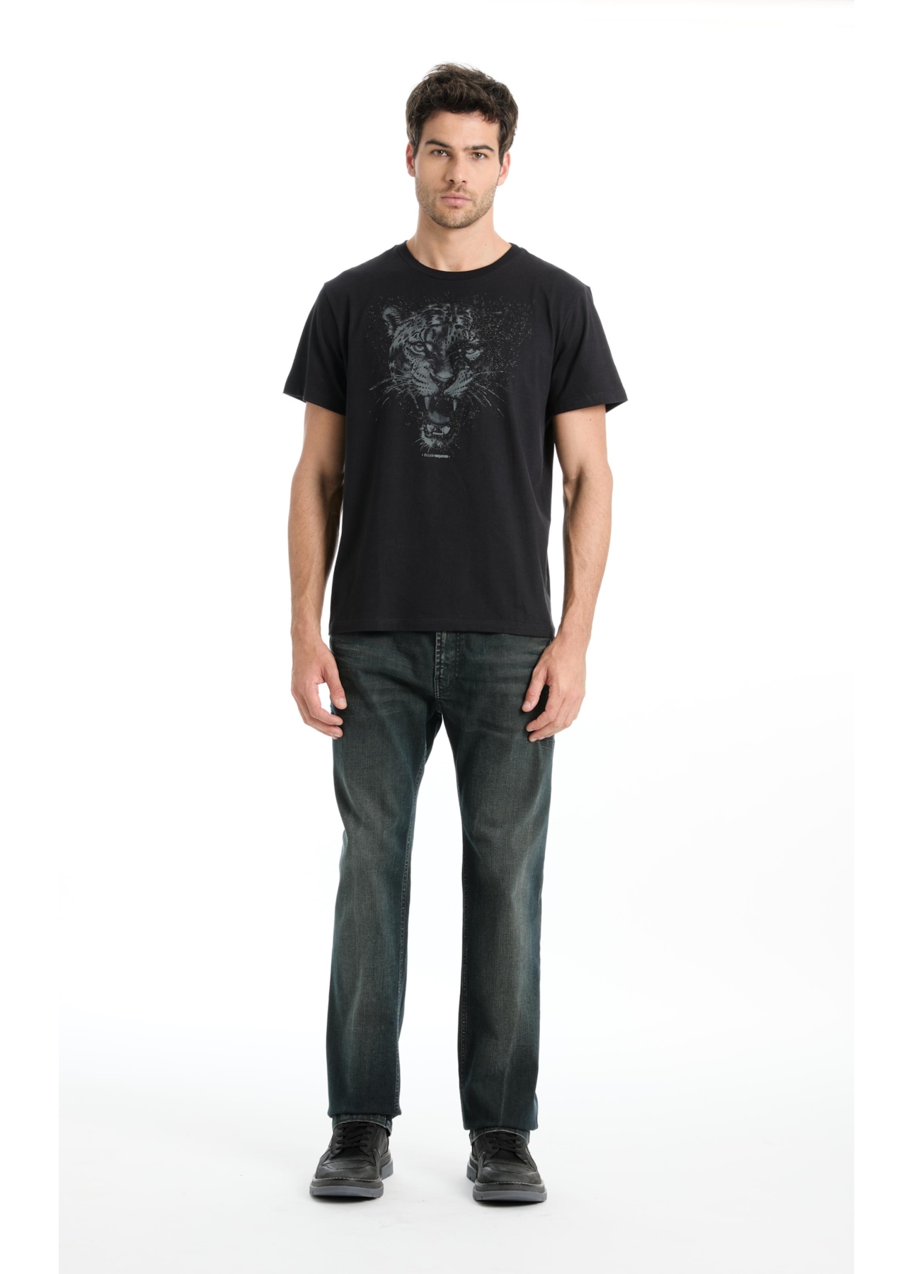 T-Shirt Cotton Fine Onçafari Shine Preto