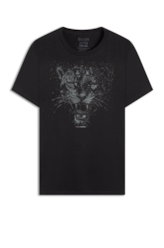 T-Shirt Cotton Fine Onçafari Shine Preto