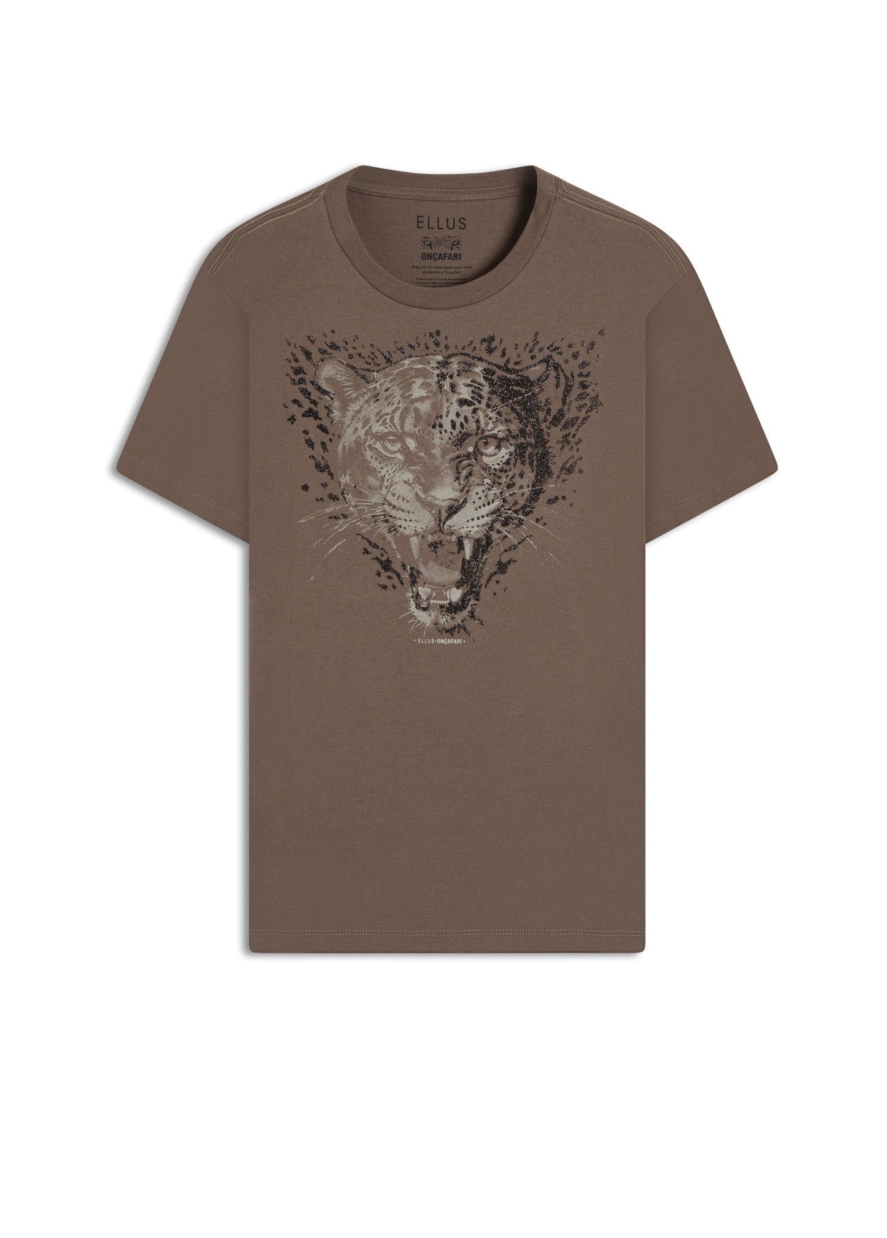 T-Shirt Cotton Fine Onçafari Shine Tabaco