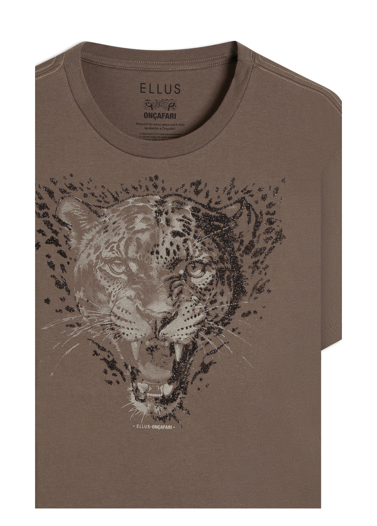 T-Shirt Cotton Fine Onçafari Shine Tabaco
