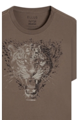 T-Shirt Cotton Fine Onçafari Shine Tabaco