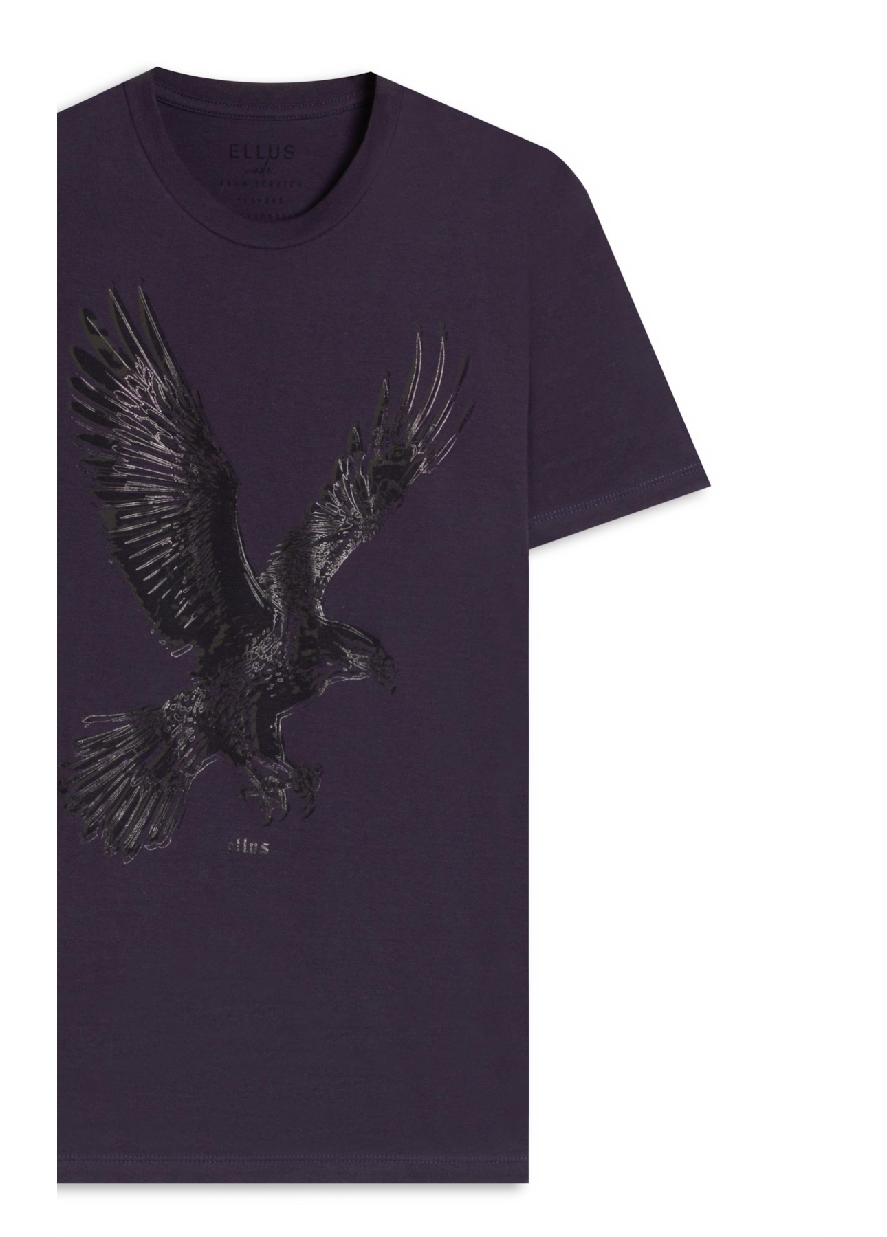 T-Shirt Cotton Fine Outline Eagle Classic Purple Blue