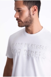 T-Shirt Cotton Fine Rebels Foil Classic Branco